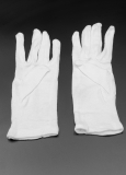 Baumwoll - Trikot - Handschuhe, weiß, gebleicht, mit Schichtel